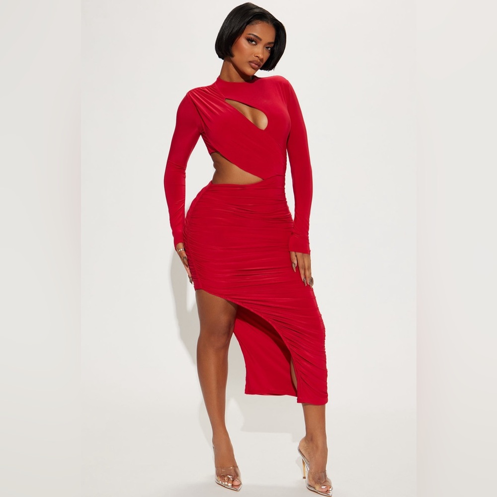 Red Maxi Dress with slit